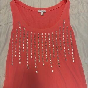 Express embellished coral pink tank medium
